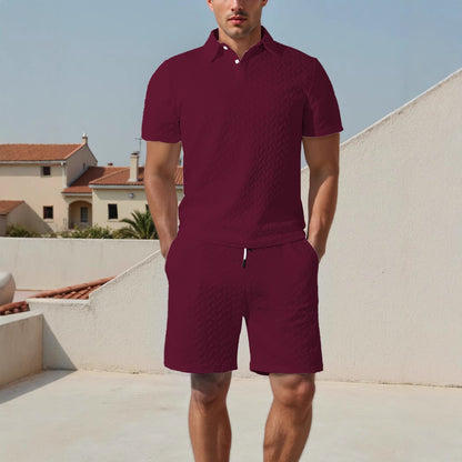 Ensemble de polo et shorts pour hommes avec design respirant et taille élastique Chic und Stil