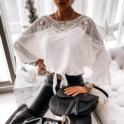 Dames Élégante blouse avec partie en dentelle Chic und Stil
