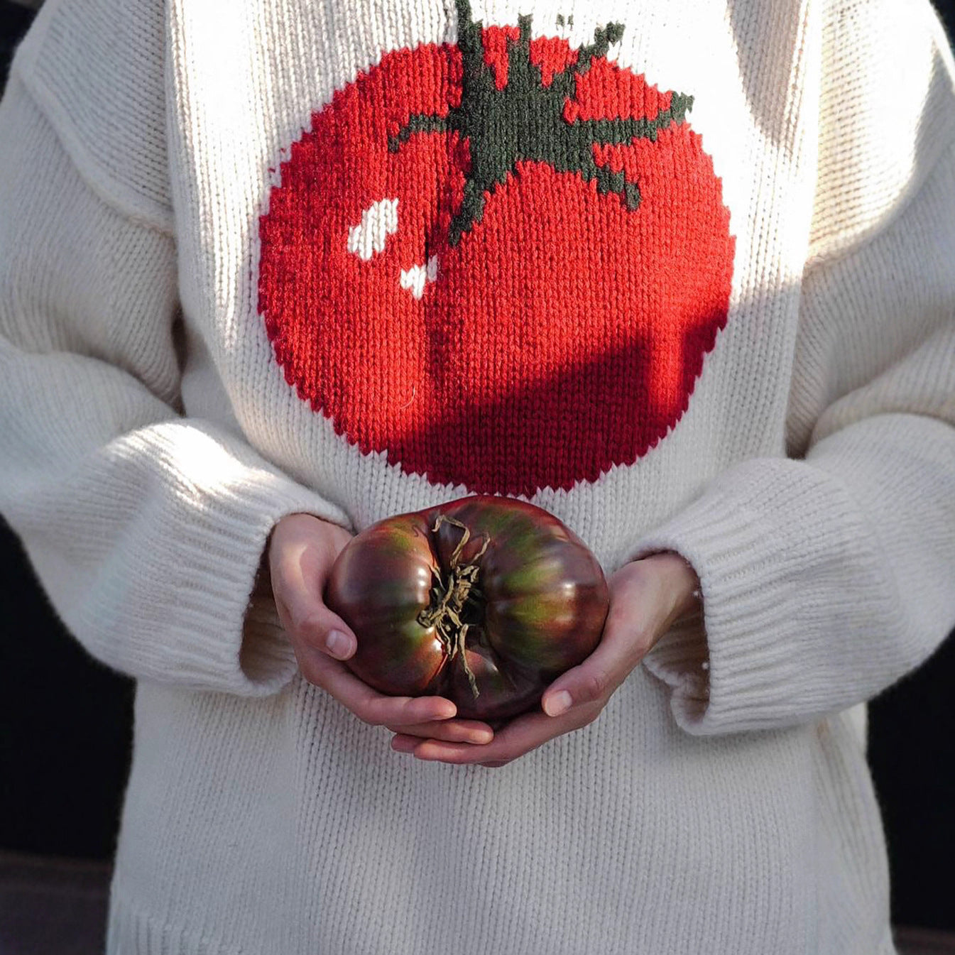 Pull en tricot pour femmes avec un design de type tomate Chic und Stil