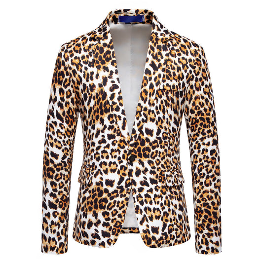 Blazer de costume élégant pour homme avec un motif léopard frappant Chic und Stil