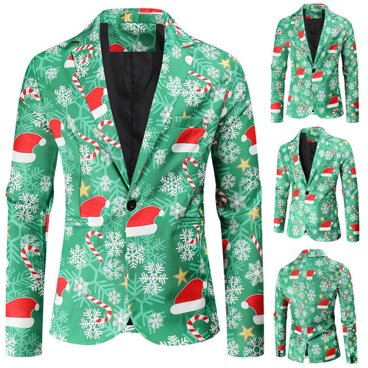 Blazer de fête pour hommes avec motif de Noël et coupe moderne Chic und Stil