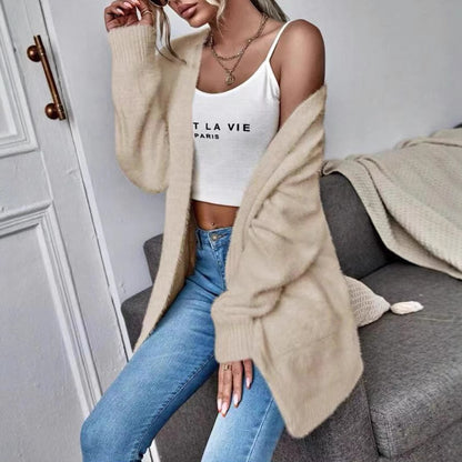 Dames cardigan ouvert moelleux en matériau doux Chic und Stil