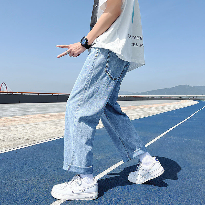 Casual men's pants with adjustable drawstring and loose fit Chic und Stil