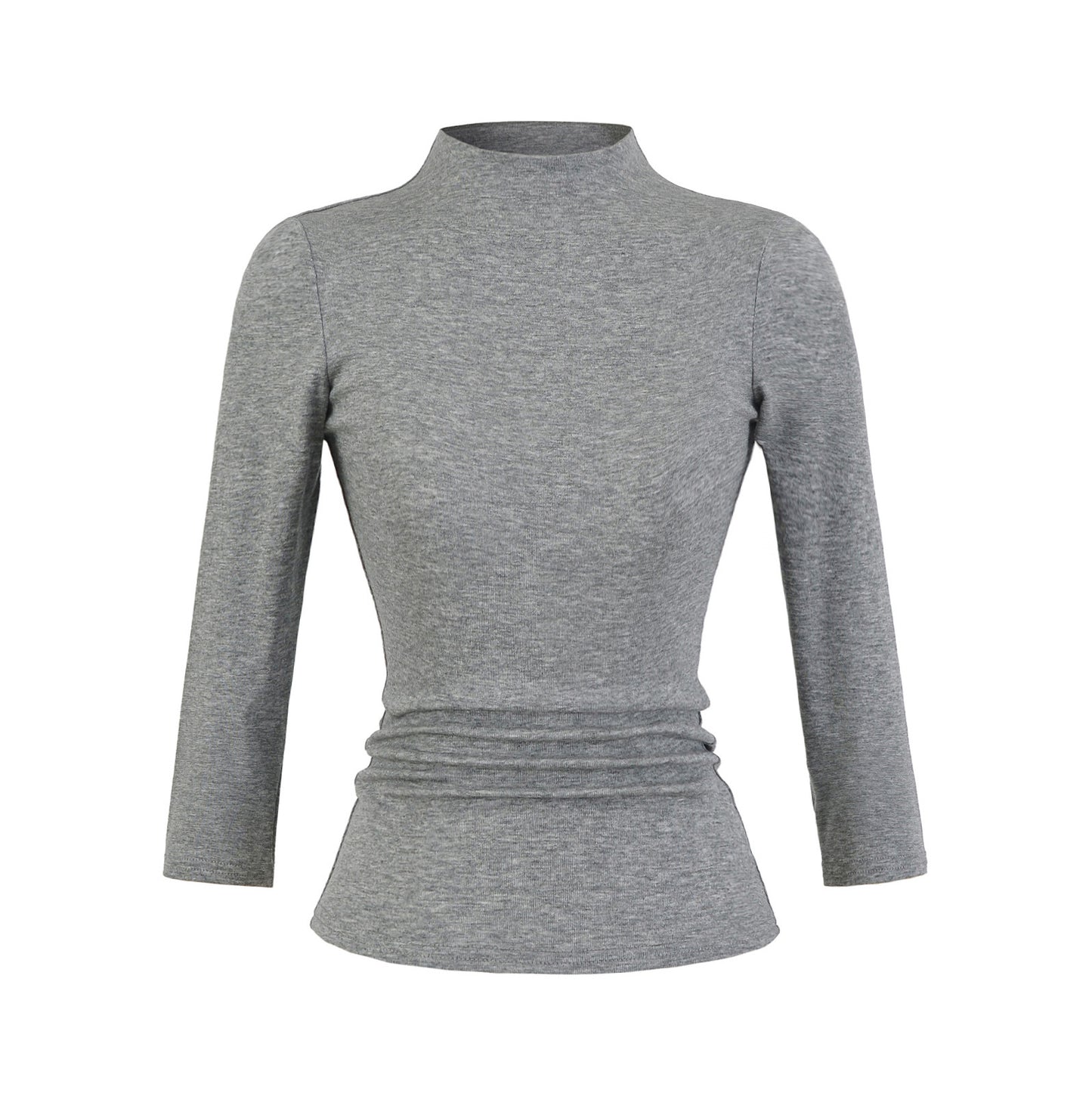 Chemise à manches longues pour femmes avec col montant et détails froncés Chic und Stil