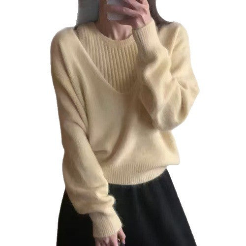 Pull en tricot décontracté pour dames Chic und Stil
