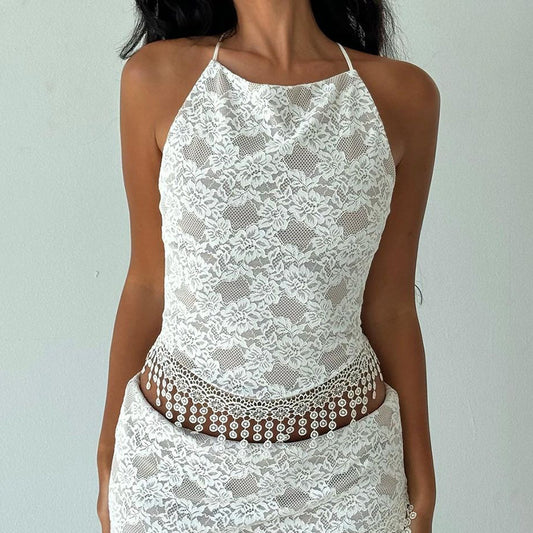 Robe midi bodycon pour femmes avec détails en dentelle Chic und Stil