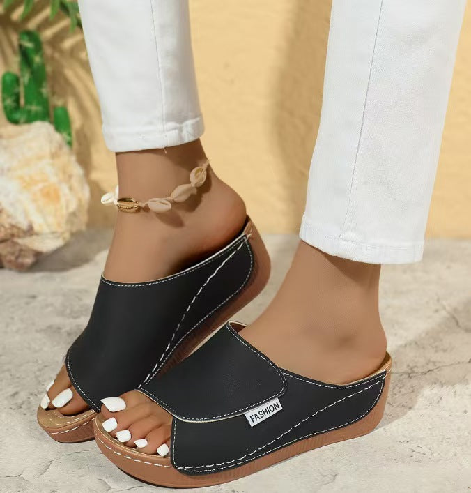 Dames Chic Plateforme Slide Sandales Chic und Stil
