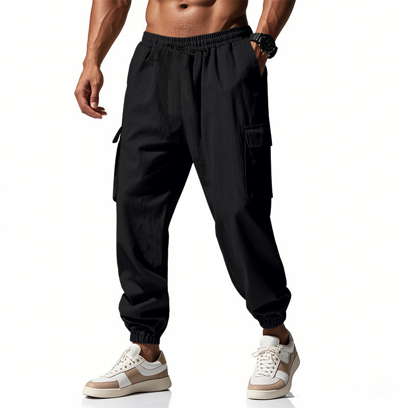 Men's Casual Cargo Pants with Elastic Waist and Practical Side Pockets Chic and Style