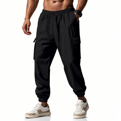 Men's Casual Cargo Pants with Elastic Waist and Practical Side Pockets Chic and Style