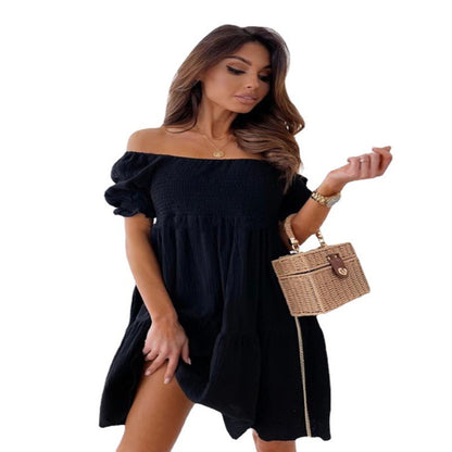 Robe mini off-shoulder avec volants pour femmes Chic und Stil