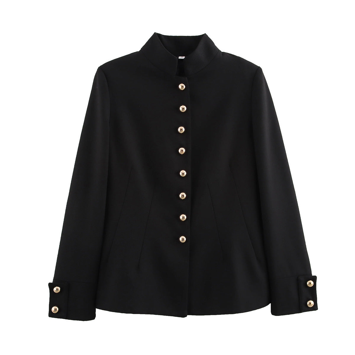 Dames élégante veste matelassée avec col montant et boutons dorés Chic und Stil