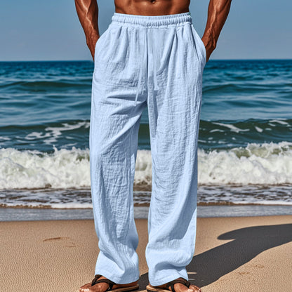 Light beach pants for men with elastic waistband and handy side pockets Chic and Style