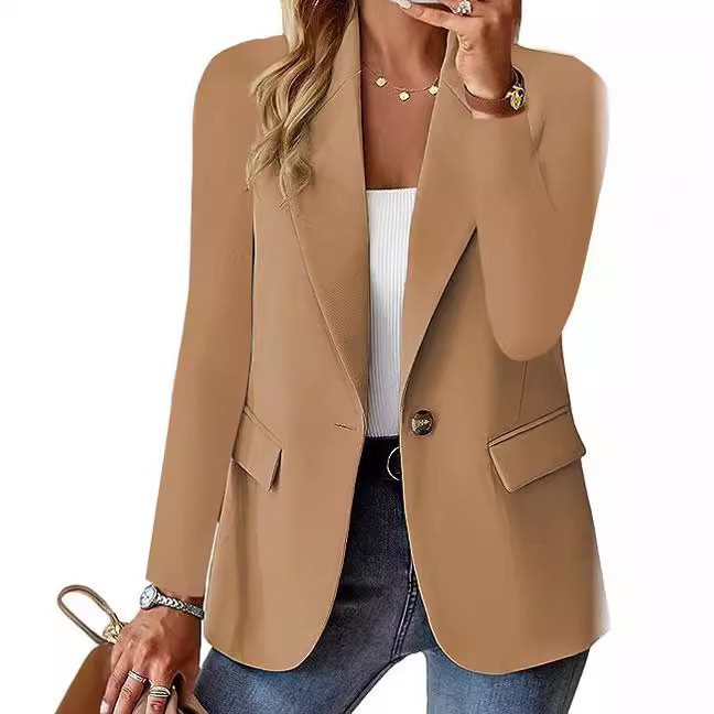 Dames Blazer d'affaires élégant avec coupe cintrée et texture Chic und Stil