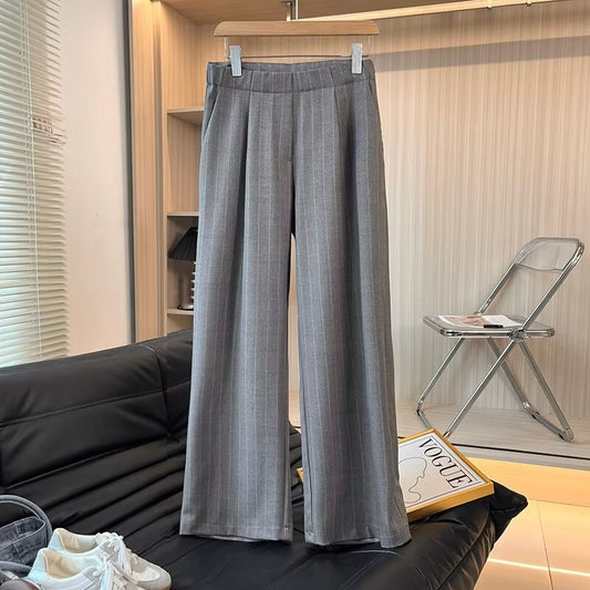 Elegant wide striped pants for women with high waist Chic and Style