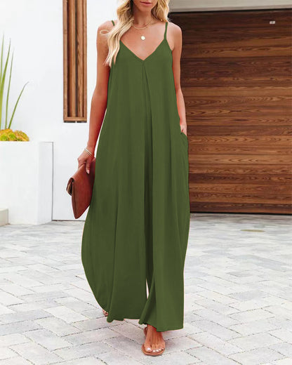 Robe maxi femme avec bretelles réglables et poches latérales Chic und Stil