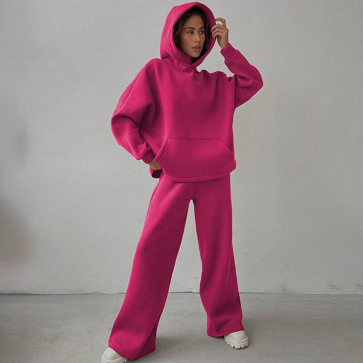 Ladies Oversized Comfortable Hoodie and Chic Puff Pants Set