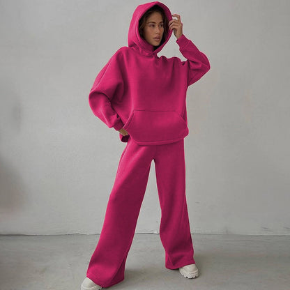 Ladies Oversized Comfortable Hoodie and Chic Puff Pants Set