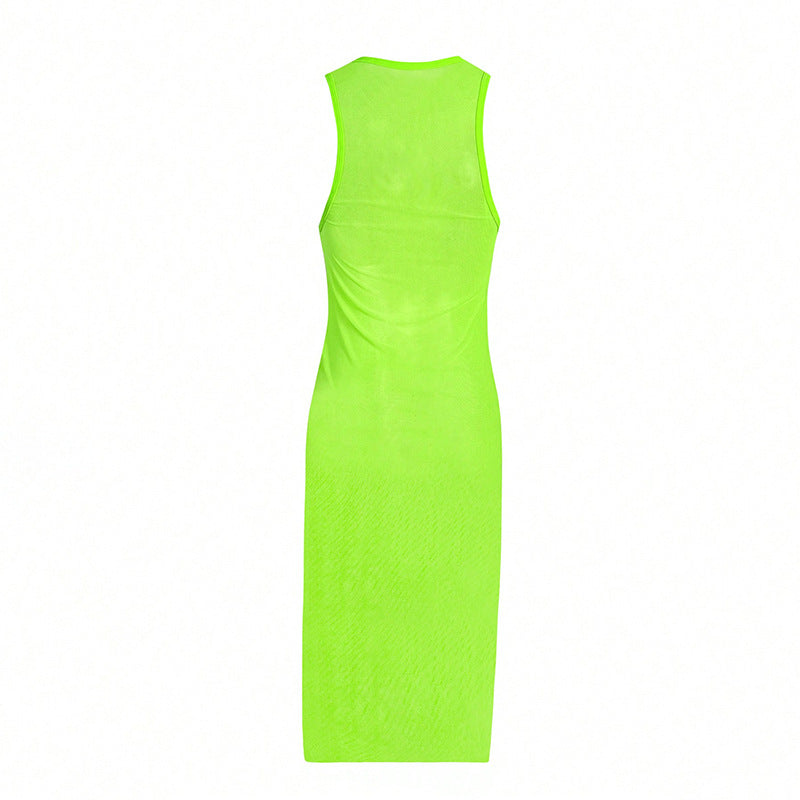 Femmes Robe Maxi Sans Manches Raffung Chic und Stil