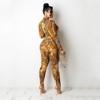 Dames Bodysuit à motif animal exotique Chic und Stil