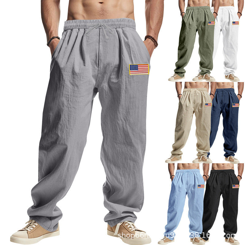 Leisure cargo pants for men with practical stretch belt and multicultural print Chic and Style