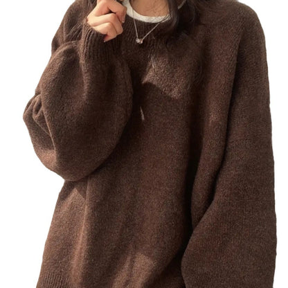 Dames pull en tricot surdimensionné en matériau polaire doux et avec des éléments de coupe modernes Chic und Stil