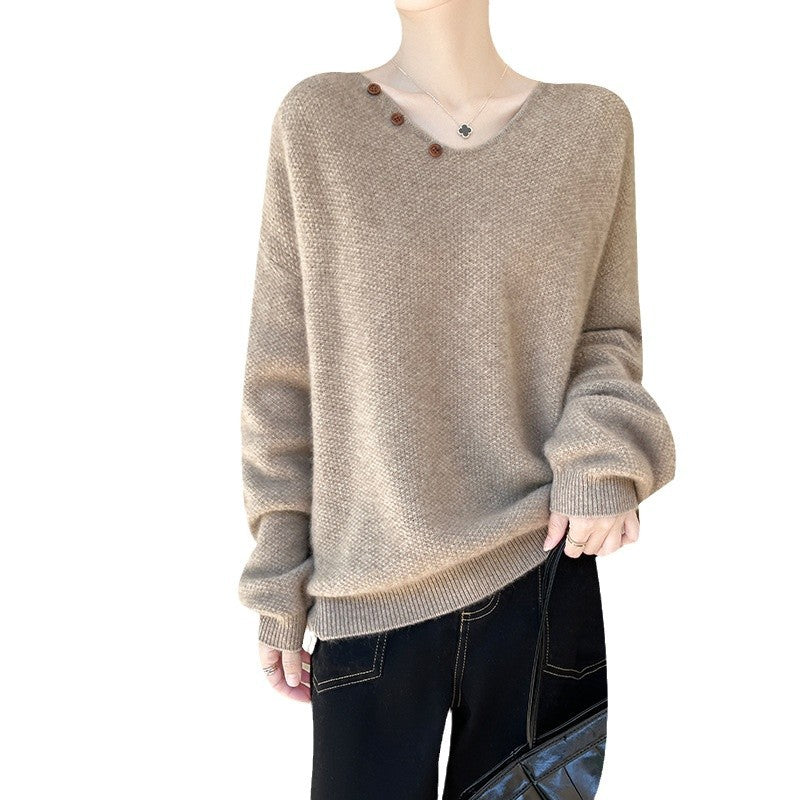 Pull décontracté pour femmes avec des détails de bouton discrets Chic und Stil