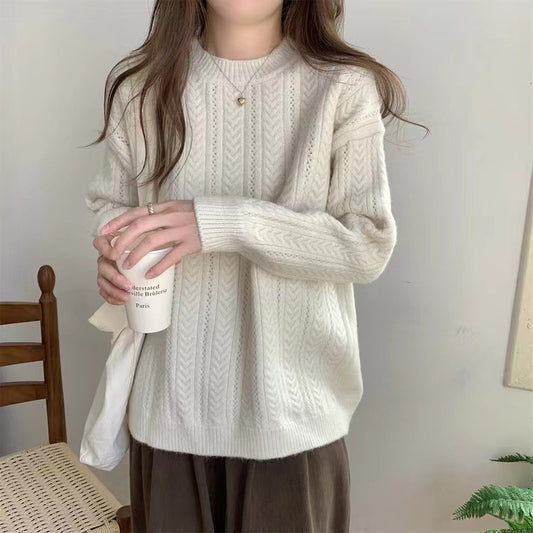 Pull en tricot confortable pour femmes avec un motif de tresse fin Chic und Stil