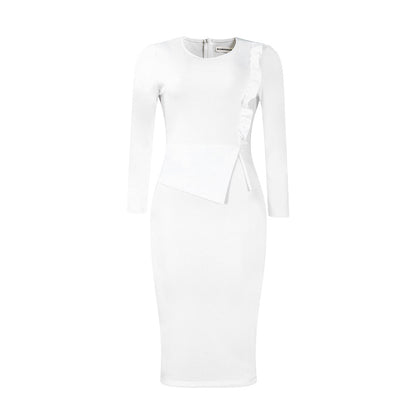 Robe ajustée pour femmes avec manches longues et ruching Chic und Stil