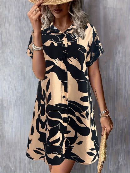 Robe décontractée à boutons pour femme à manches courtes Chic und Stil