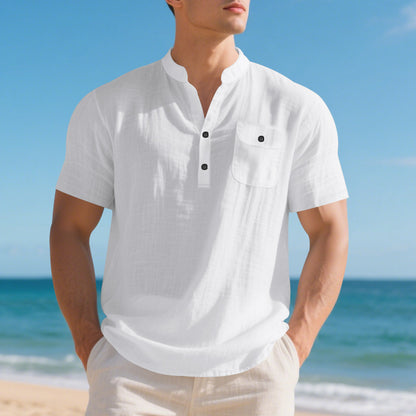 Chemise à manches courtes à la mode pour hommes avec boutonnière et poche poitrine Chic und Stil