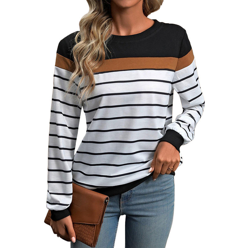 Pull à rayures tendance pour femmes avec des manches contrastées Chic und Stil