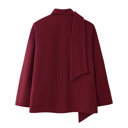 Elegant blazer jacket for women with removable scarf Chic and Style