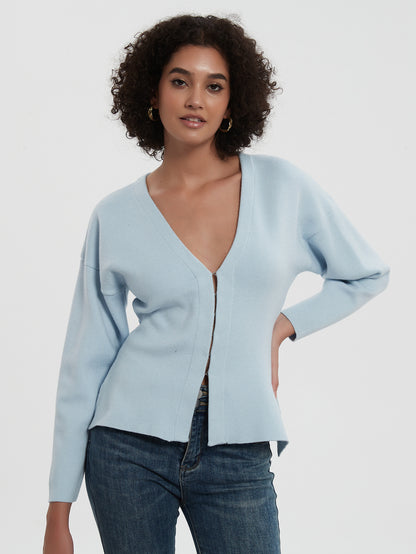 Dames élégante gilet à col en V et fermeture à boutons Chic und Stil