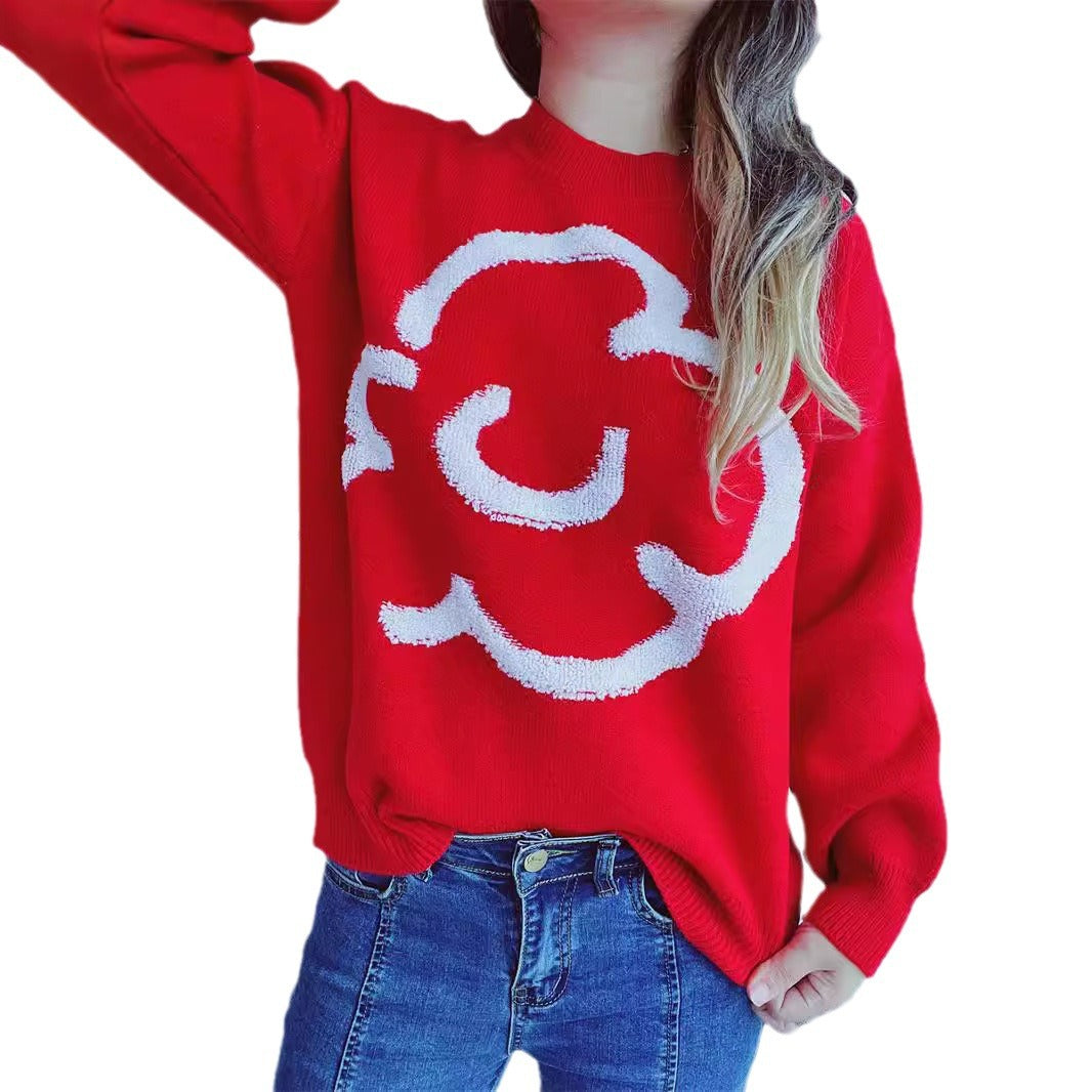 Pull confortable pour dames avec motif ludique Chic und Stil