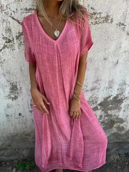 Robe midi femme avec design plissé et coupe décontractée Chic und Stil