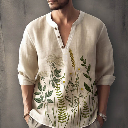 Chemise élégante pour hommes brodée de fleurs Chic und Stil