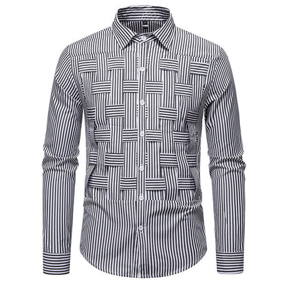 Chemise à manches longues pour hommes avec un motif rayé moderne et une structure innovante Chic und Stil