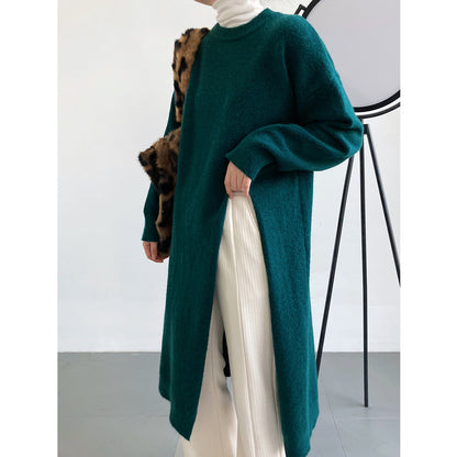 Robe en tricot élégante pour femmes avec fente latérale et coupe généreuse Chic und Stil