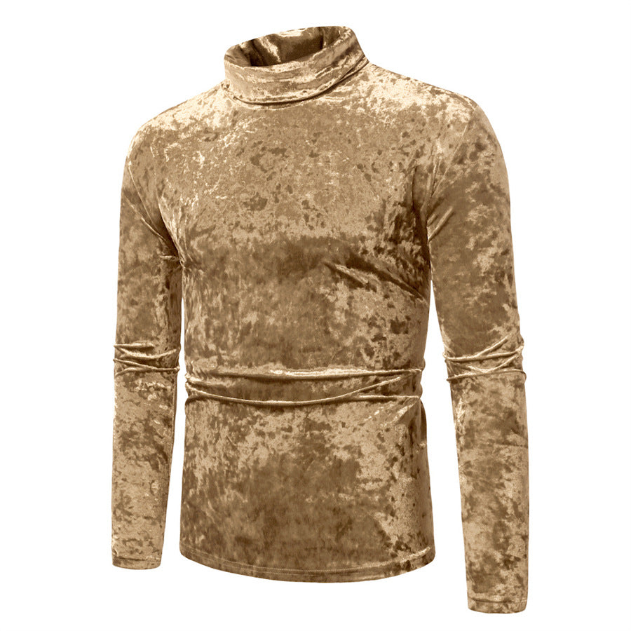 Pull-over élégant pour homme à col roulé en tissu velouté Chic und Stil
