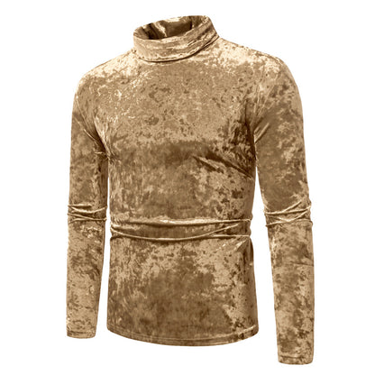 Pull-over élégant pour homme à col roulé en tissu velouté Chic und Stil