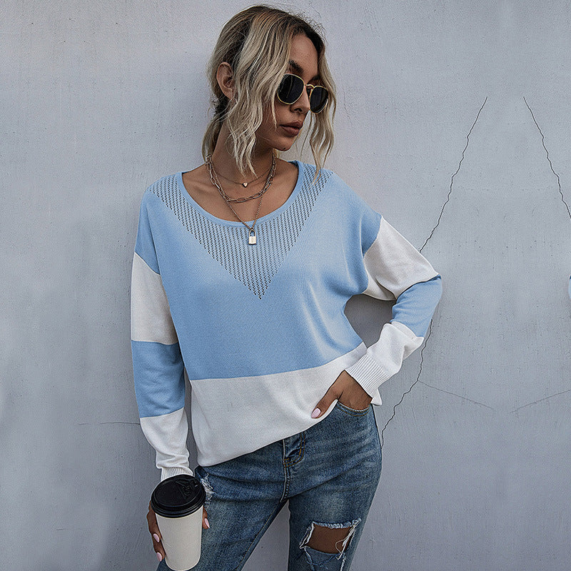 Pull en tricot décontracté pour femmes avec décolleté en V et motif géométrique Chic und Stil