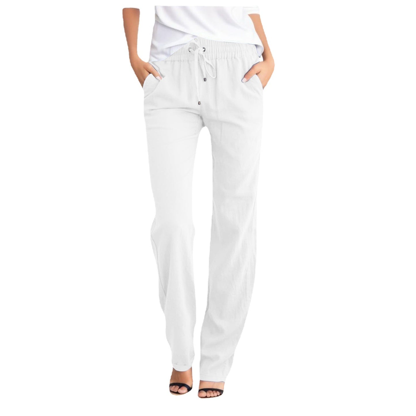 Ladies Comfortable Leisure Pants with Elastic Waistband and Practical Pockets Chic and Style