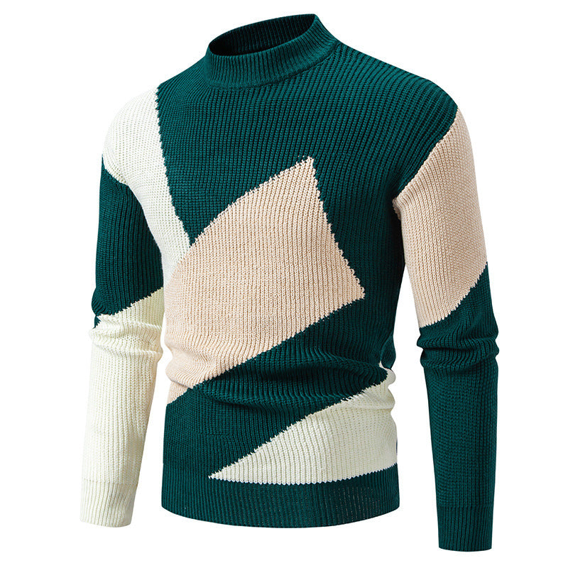 Trendy turtleneck pullover for men with a modern graphic design Chic and Style