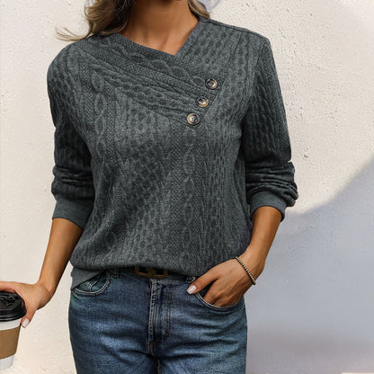 Pull en tricot pour femmes avec un décolleté en V raffiné et des boutons décoratifs Chic und Stil
