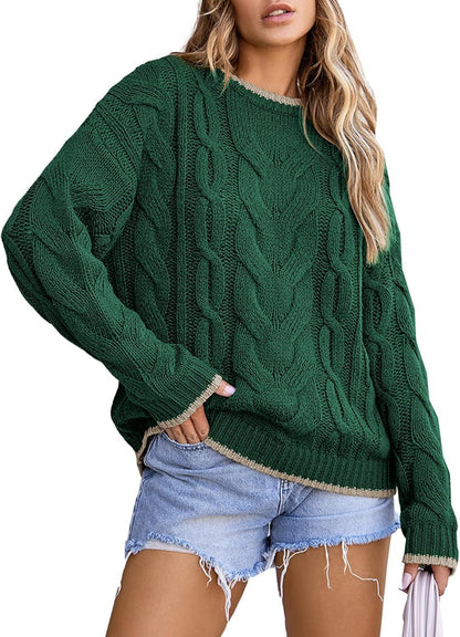 Pull en tricot pour femmes avec un motif de tresse épais Chic und Stil