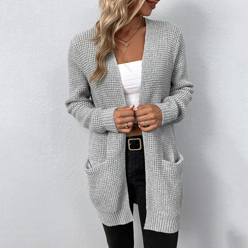 Veste en tricot décontractée pour dames avec poches profondes et coupe ouverte Chic und Stil