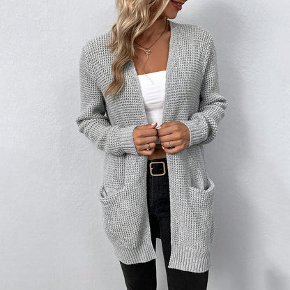 Veste en tricot décontractée pour dames avec poches profondes et coupe ouverte Chic und Stil