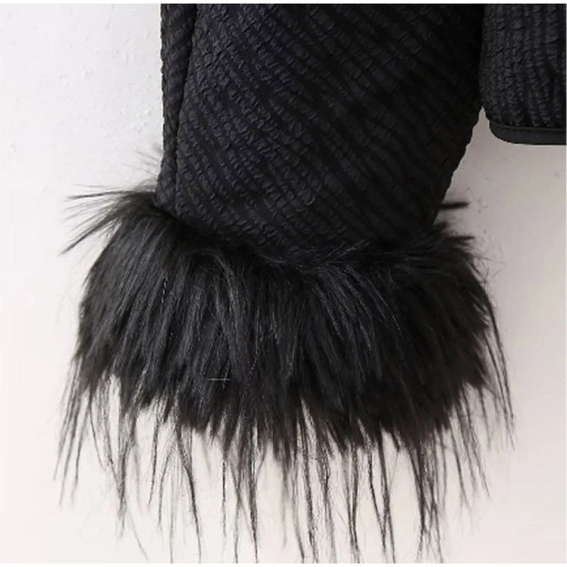 Dames élégante veste avec des manches en fausse fourrure élaborées Chic und Stil