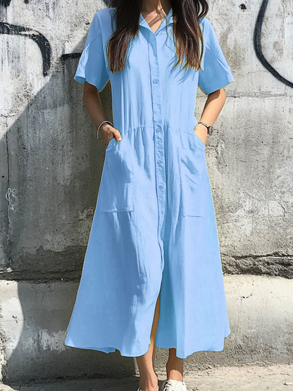Robe midi à boutons pour dames Chic und Stil