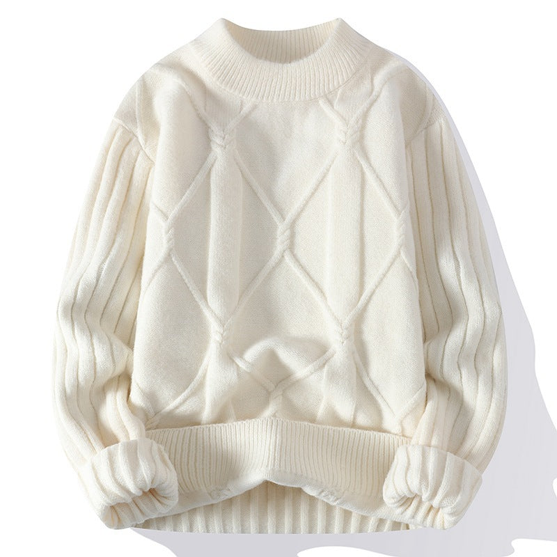 Dames élégant pull en tricot avec motif torsadé de haute qualité et coupe à la mode Chic und Stil